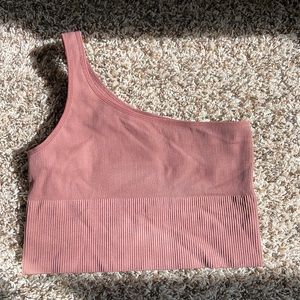 H&M one shoulder ribbed sports bra